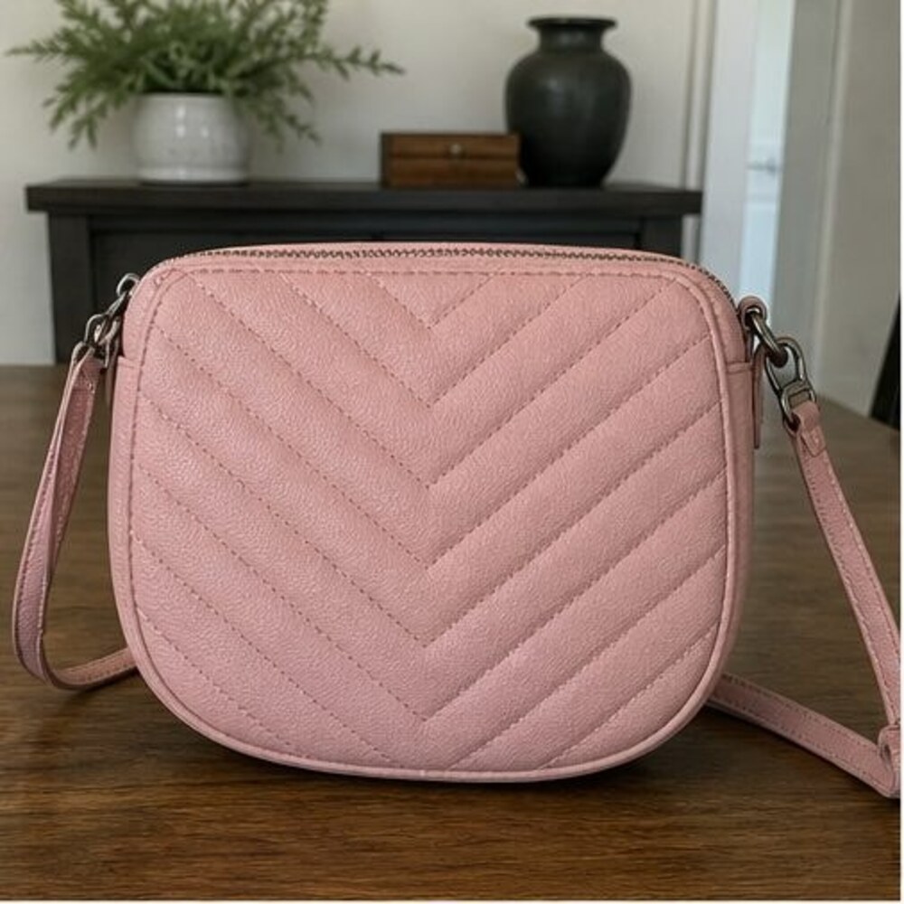 Blush Quilted Crossbody Bag